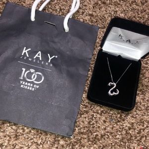 Open Heart White Gold Diamond Necklace